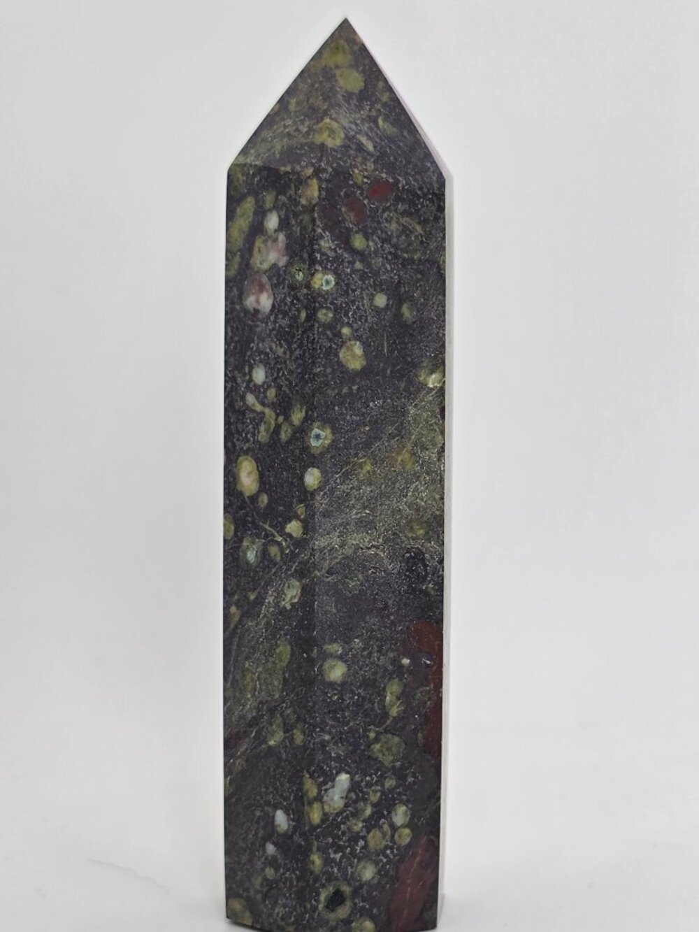 Dragon Blood Jasper Tower Verdant Ember (3.42 in, 95 g)